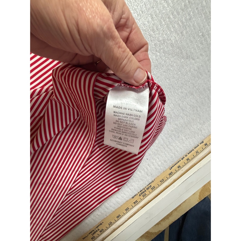 FootJoy FJ Red White Striped Golf Polo Shirt Mens Large‎ DryJoy Tech - Picture 5 of 8